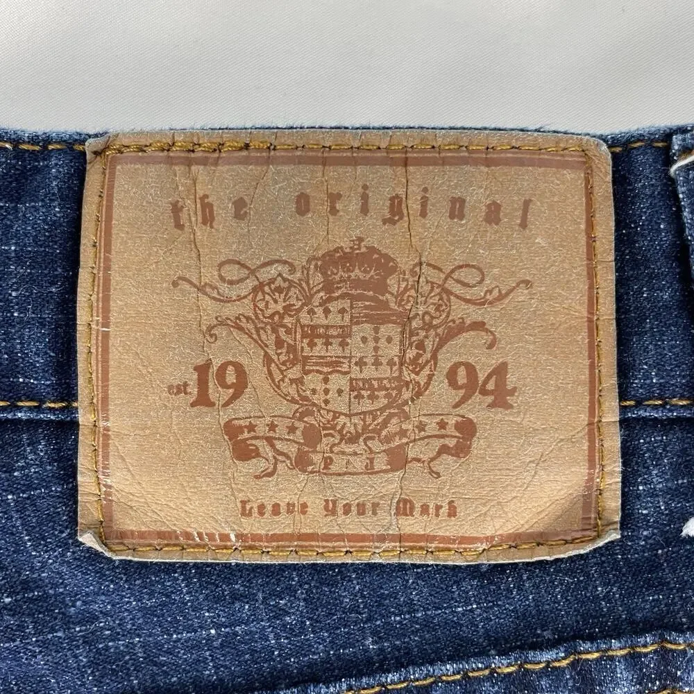 PJ Mark Mens Dark Wash Denim Straight Leg Loose Fit Jeans Size 38x32 (38x30)
